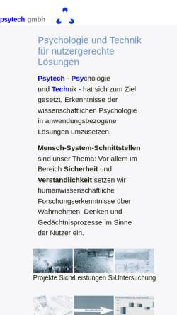 Vorschau der mobilen Webseite www.psytech-test.de, psytech gmbh