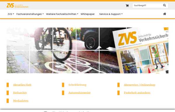 Vorschau von www.zvs-online.de, Zeitschrift für Verkehrssicherheit