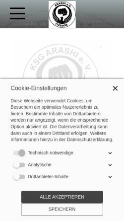 Vorschau der mobilen Webseite www.ksg-arashi.de, KSG Arashi e.V. Itzehoe