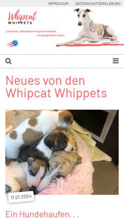 Vorschau der mobilen Webseite www.whipcat.de, Whipcat Whippets
