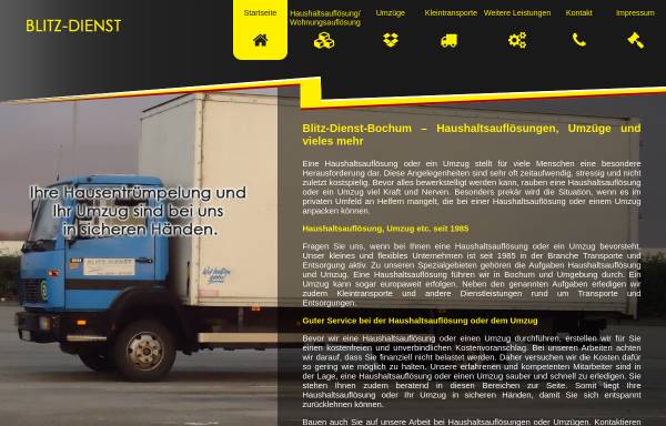 Vorschau von www.blitz-dienst-bochum.de, Blitz-Dienst Transporte