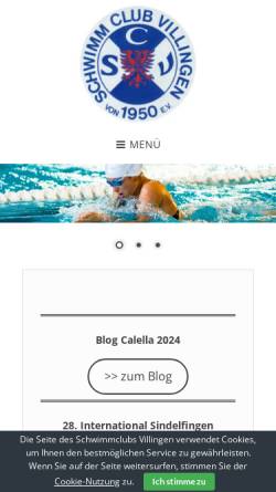 Vorschau der mobilen Webseite www.schwimm-club-villingen.de, Schwimmclub Villingen von 1950 e.V.