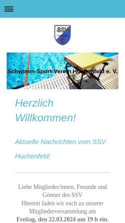Vorschau der mobilen Webseite www.ssvh.net, Schwimm-Sport-Verein Huchenfeld e.V.