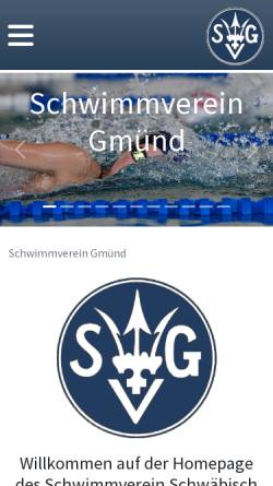 Vorschau der mobilen Webseite www.schwimmverein-gmuend.de, Schwimmverein Schwäbisch Gmünd e.V.