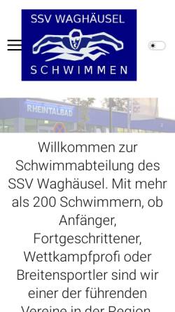 Vorschau der mobilen Webseite www.ssvw-schwimmen.de, SSV Waghäusel e.V. - Schwimmabteilung