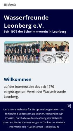 Vorschau der mobilen Webseite www.wfr-leonberg.de, Wasserfreunde Leonberg e.V.
