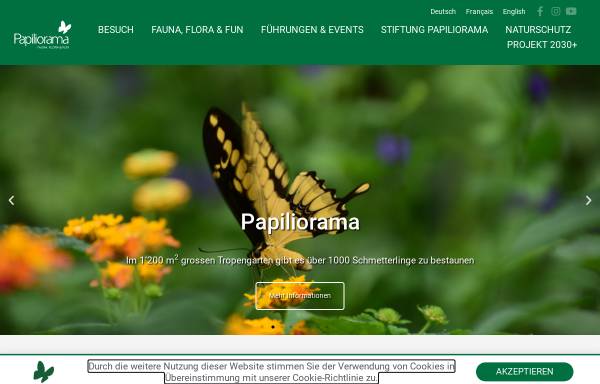 Vorschau von www.papiliorama.ch, Papiliorama-Nocturama, CH-Kerzers