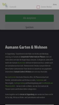 Vorschau der mobilen Webseite aumann-gartenundwohnen.de, Aumann Garten & Wohnen GmbH