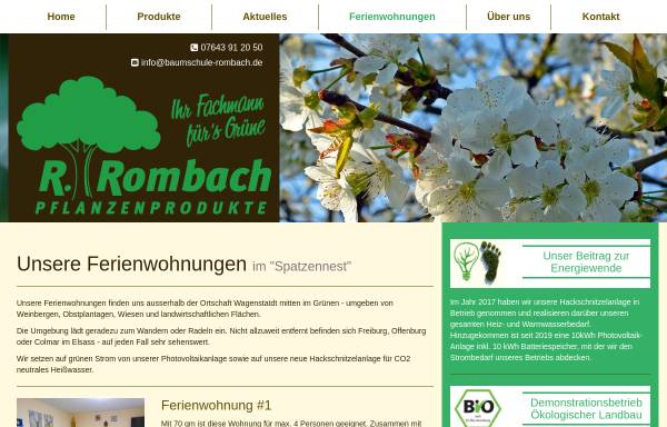 Vorschau von www.baumschule-rombach.de, Baumschule Rombach
