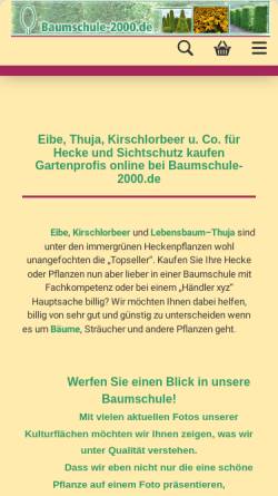 Vorschau der mobilen Webseite www.baumschule-2000.de, Baumschule-2000.de, Elke Elsen