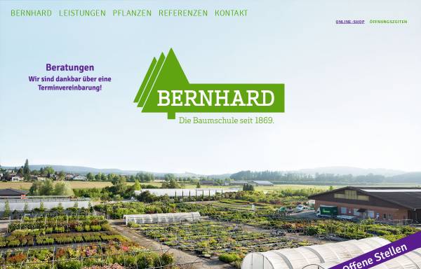 Vorschau von www.bernhard-baumschulen.ch, Bernhard Baumschulen AG