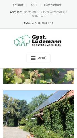 Vorschau der mobilen Webseite www.gustav-luedemann.de, Forstbaumschule Gustav Lüdemann