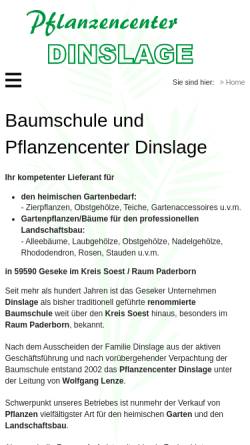 Vorschau der mobilen Webseite www.pflanzencenter-dinslage.de, Pflanzencenter Dinslage