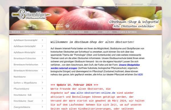 Vorschau von www.schwerdtfeger-obst.de, Schwerdtfeger Obstbaumschulen