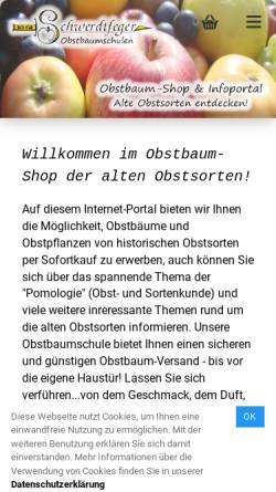 Vorschau der mobilen Webseite www.schwerdtfeger-obst.de, Schwerdtfeger Obstbaumschulen