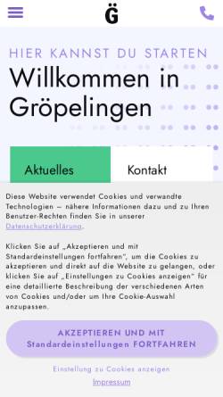 Vorschau der mobilen Webseite www.groepelinger-marketing.de, Gröpelinger Marketing e.V.