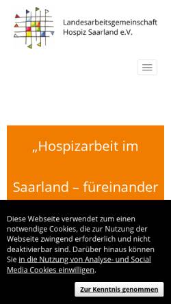 Vorschau der mobilen Webseite www.hospiz-saarland.de, LAG Landesarbeitsgemeinschaft Hospiz e.V.