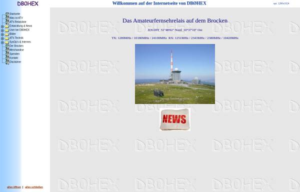 Vorschau von www.db0hex.de, ATV-Relais DB0HEX