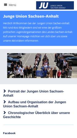 Vorschau der mobilen Webseite www.julsa.de, Junge Union Sachsen-Anhalt