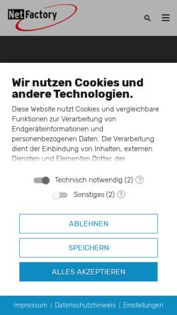Vorschau der mobilen Webseite www.net-factory.de, NetFactory GmbH
