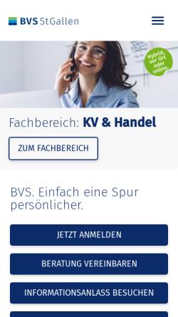 Vorschau der mobilen Webseite www.bvs.ch, BVS Bildungszentrum St.Gallen GmbH