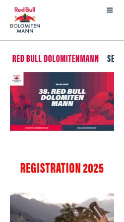 Vorschau der mobilen Webseite www.redbulldolomitenmann.com, Dolomitenmann
