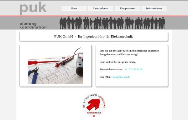 Vorschau von www.puk-ing.ch, PUK GmbH - Ingenieurbüro für Elektrotechnik