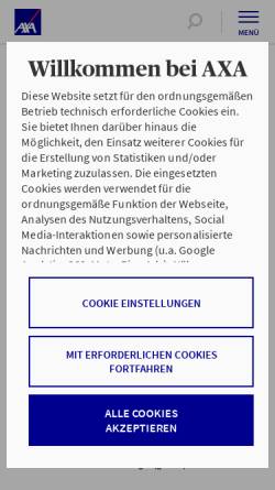 Vorschau der mobilen Webseite www.axa-betreuer.de, Kleine-Tebbe GmbH