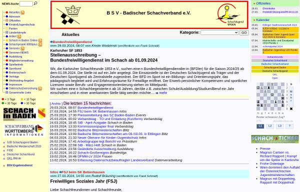 Vorschau von www.badischer-schachverband.de, Badischer Schachverband