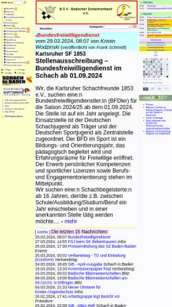 Vorschau der mobilen Webseite www.badischer-schachverband.de, Badischer Schachverband