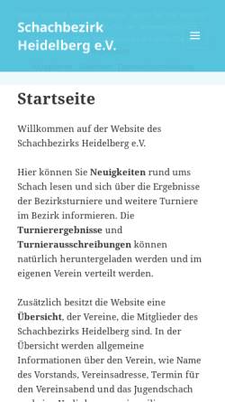 Vorschau der mobilen Webseite www.sb-heidelberg.de, Schachbezirk Heidelberg
