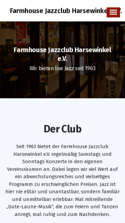Vorschau der mobilen Webseite www.farmhouse-jazzclub.de, Farmhouse Jazzclub