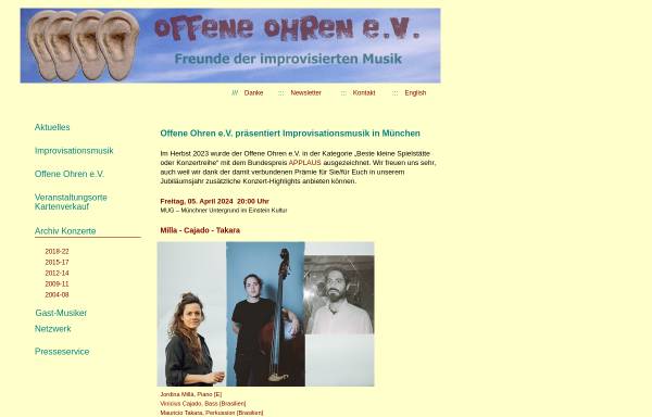 Vorschau von www.offeneohren.org, Offene Ohren e.V. - Freunde der improvisierten Musik