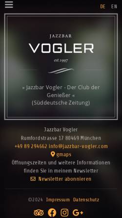 Vorschau der mobilen Webseite www.jazzbar-vogler.com, Vogler München