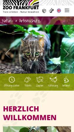 Vorschau der mobilen Webseite www.zoo-frankfurt.de, Zoo Frankfurt