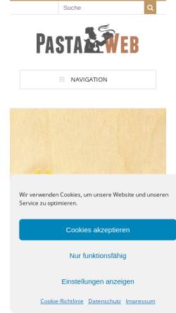 Vorschau der mobilen Webseite www.pastaweb.de, Pasta Web