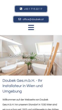 Vorschau der mobilen Webseite www.1a-doubek.at, Doubek GmbH - Installateur