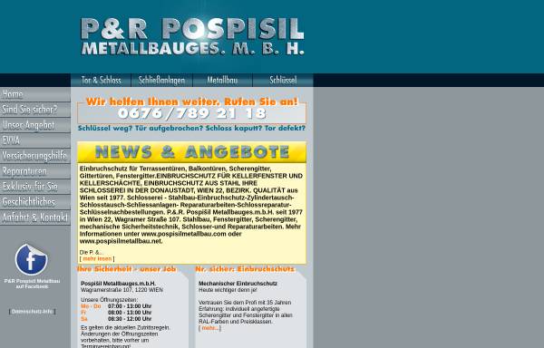 Vorschau von www.pospisilmetallbau.com, P & R Pospisil Metallbau und Schlosserei