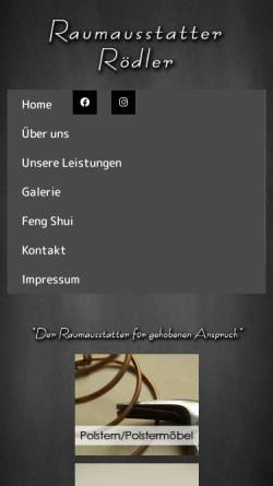 Vorschau der mobilen Webseite www.meisterroedler.at, Tapezierer & Dekorateurmeister