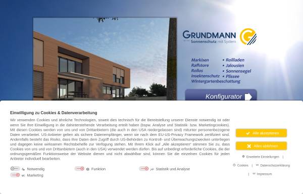Vorschau von www.grundmann-sonnenschutz.at, Theodor Grundmann GesmbH