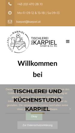 Vorschau der mobilen Webseite www.karpiel.at, Tischler Karpiel