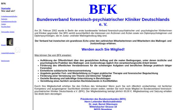 Vorschau von www.bfk-ev.de, Bundesverband forensisch-psychiatrischer Kliniker Deutschlands