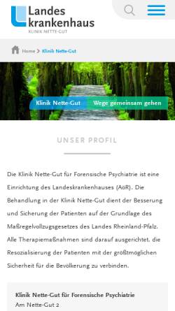 Vorschau der mobilen Webseite www.klinik-nette-gut.de, Klinik Nette-Gut für Forensische Psychiatrie