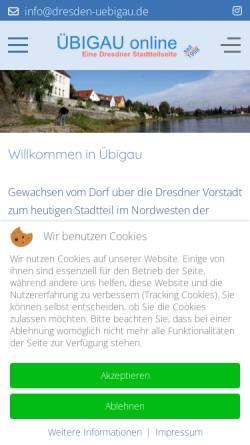 Vorschau der mobilen Webseite www.dresden-uebigau.de, Übigau
