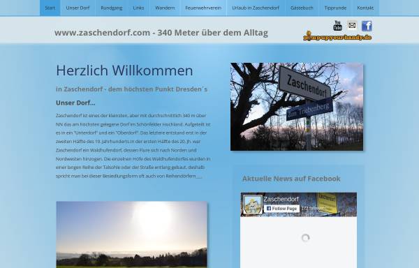 Vorschau von www.zaschendorf.de, Zaschendorf im Schönfelder Hochland