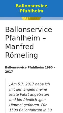 Vorschau der mobilen Webseite www.ballonservice.de, Ballonservice Pfahlheim