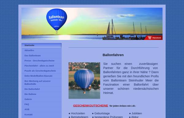 Vorschau von www.ballonteam-steinhuder-meer.de, Ballonteam Steinhuder Meer