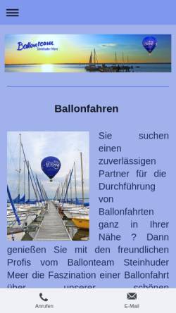 Vorschau der mobilen Webseite www.ballonteam-steinhuder-meer.de, Ballonteam Steinhuder Meer