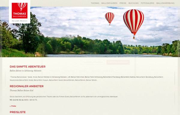 Vorschau von thomasballonreisen.de, Thomas Ballonreisen