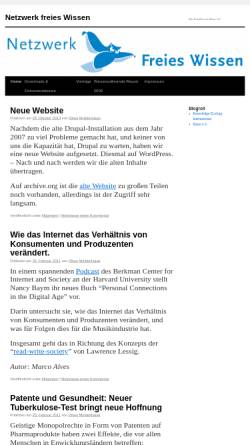 Vorschau der mobilen Webseite wissensallmende.de, Netzwerk Freies Wissen